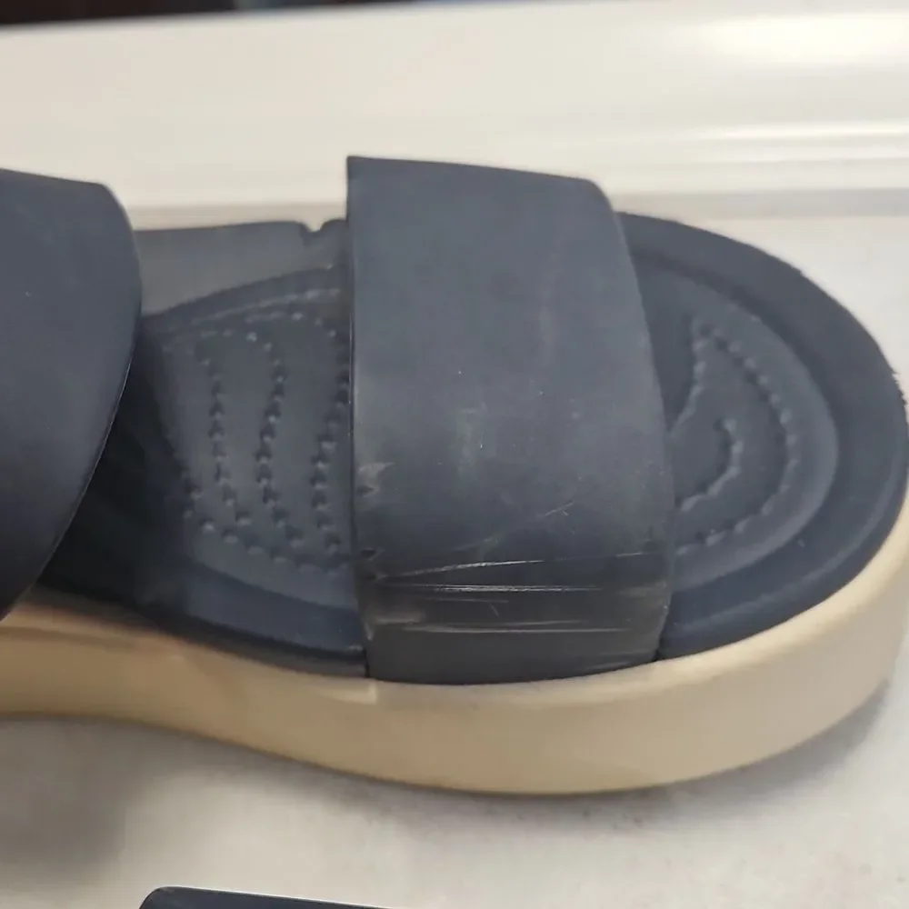 Crocs Navy Blue Brooklyn Low Wedge Women's Sandals Size 7